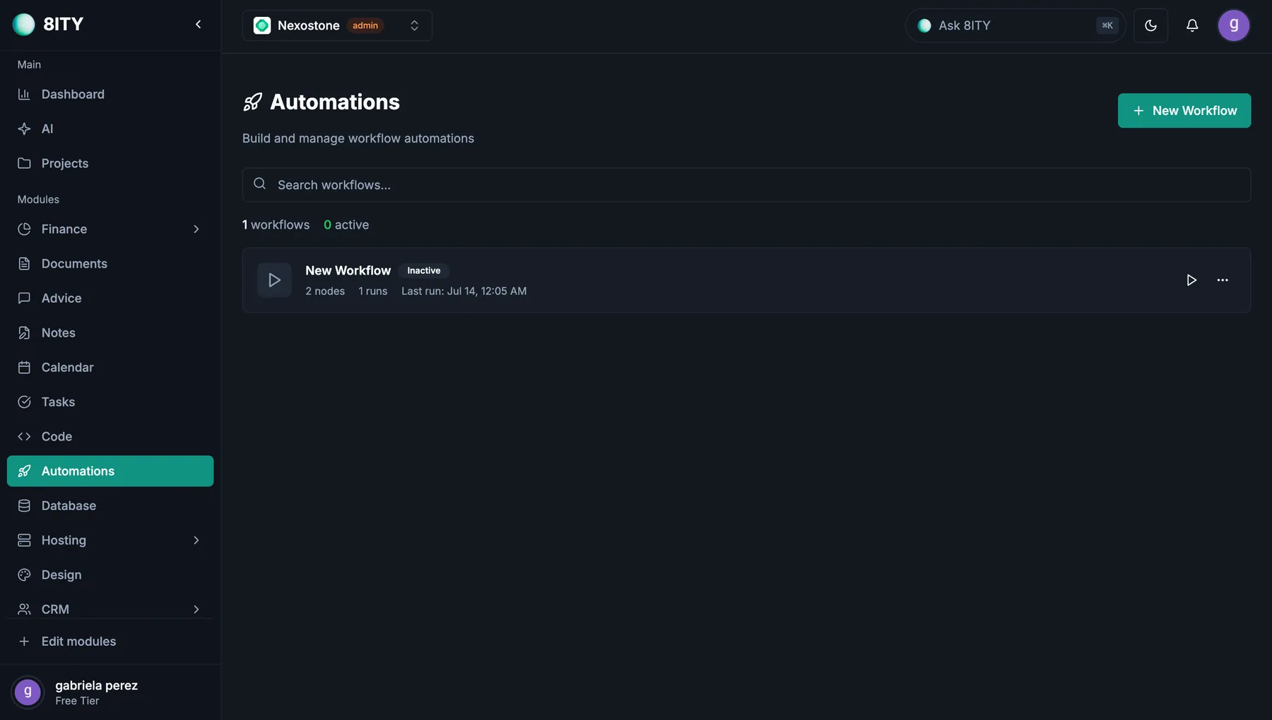 Vista de la plataforma 8ity: Conecta más y administra menos